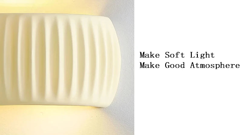 French Beige Wall Lamp – Resin Pumpkin Shape