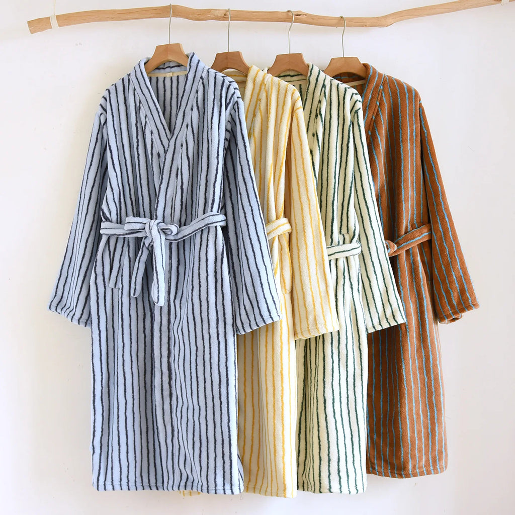 Flannel Stripe Bathrobe