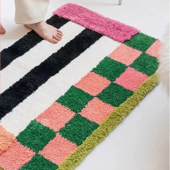 Groovy Pattern Cotton Bathroom Rug