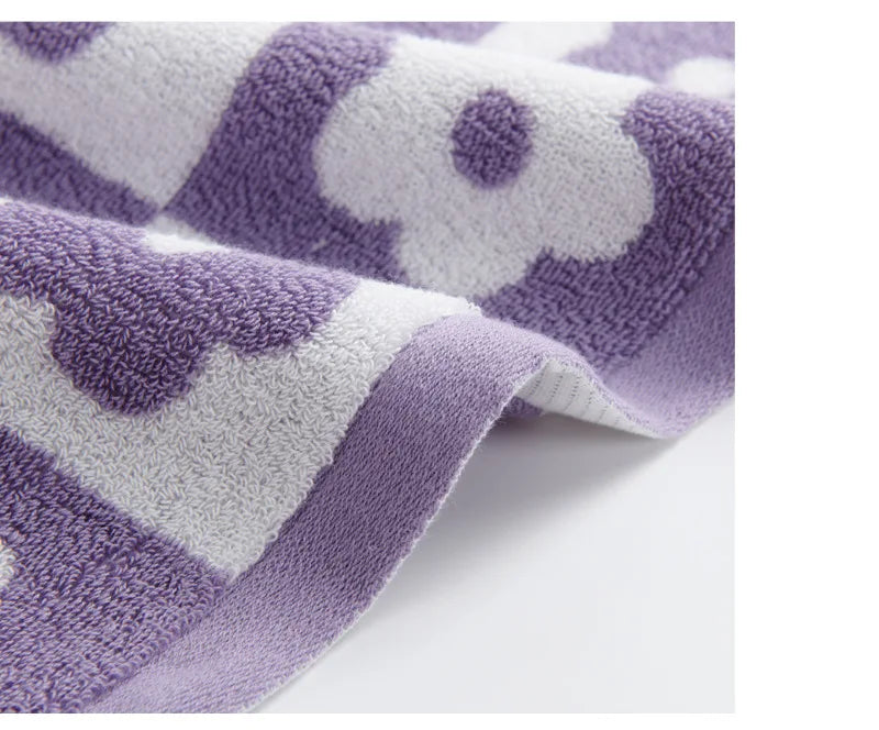 Thickened Cotton Floral Bath Towel