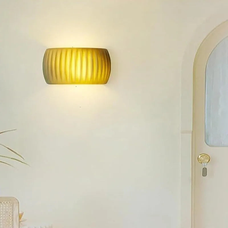 French Beige Wall Lamp – Resin Pumpkin Shape