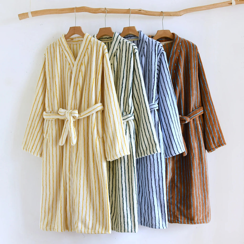 Flannel Stripe Bathrobe