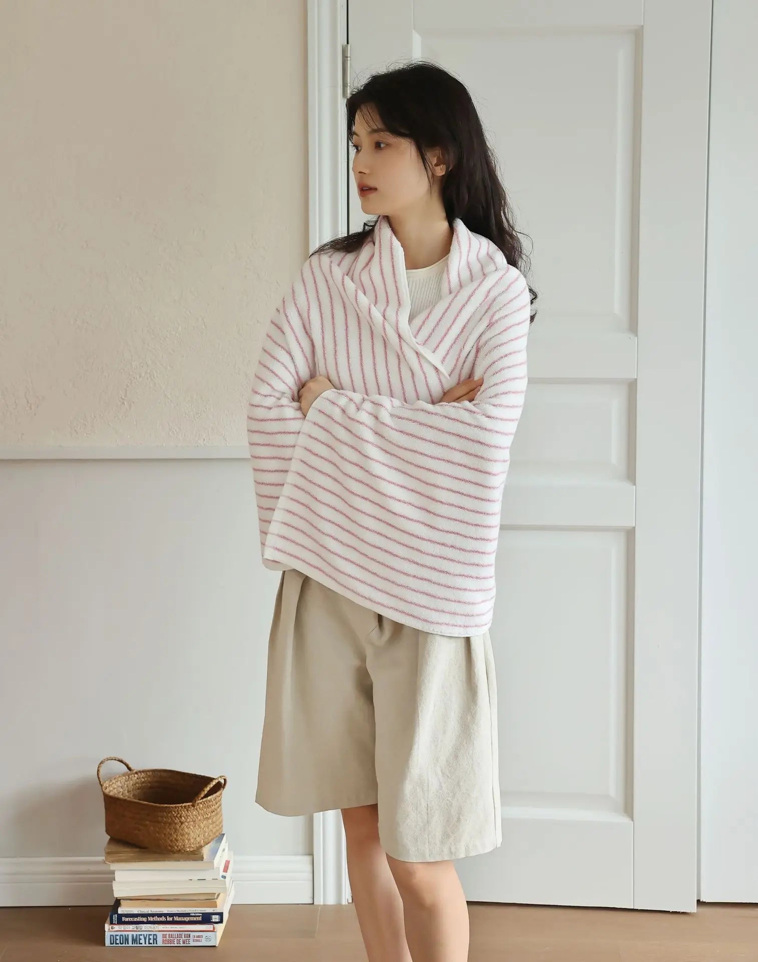 Retro Narrow Striped Cotton Towel