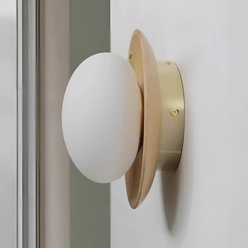 Walnut & Brass Wall Sconce – Wabi-Sabi Modern Light