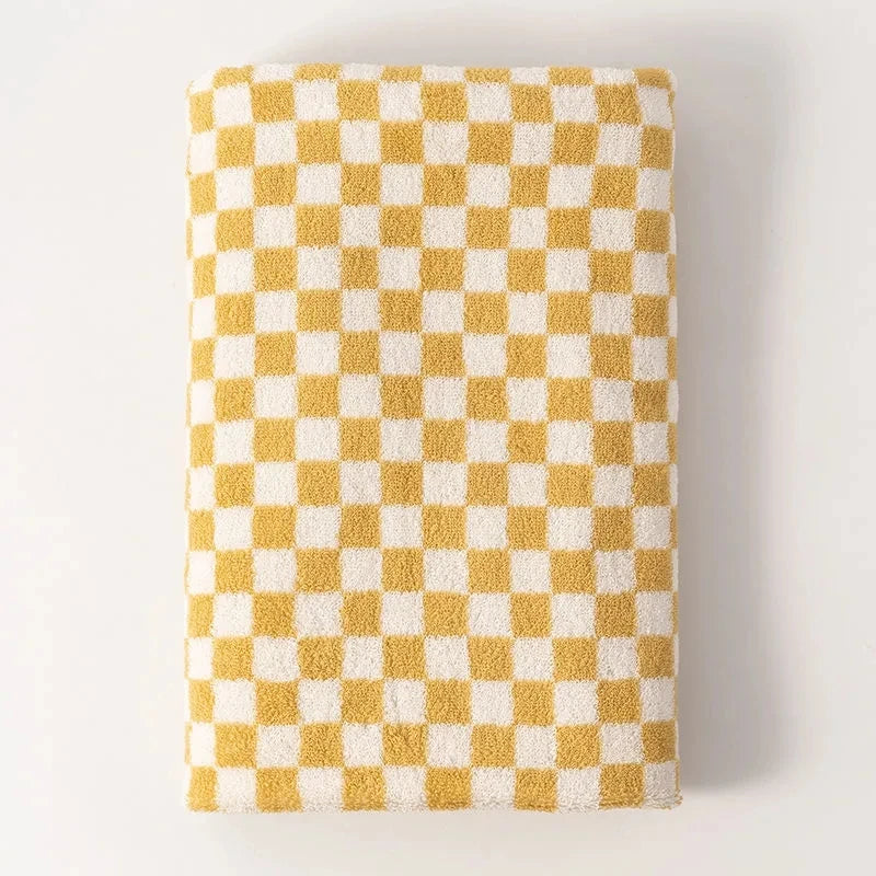 Vintage Plaid Check Cotton Towel