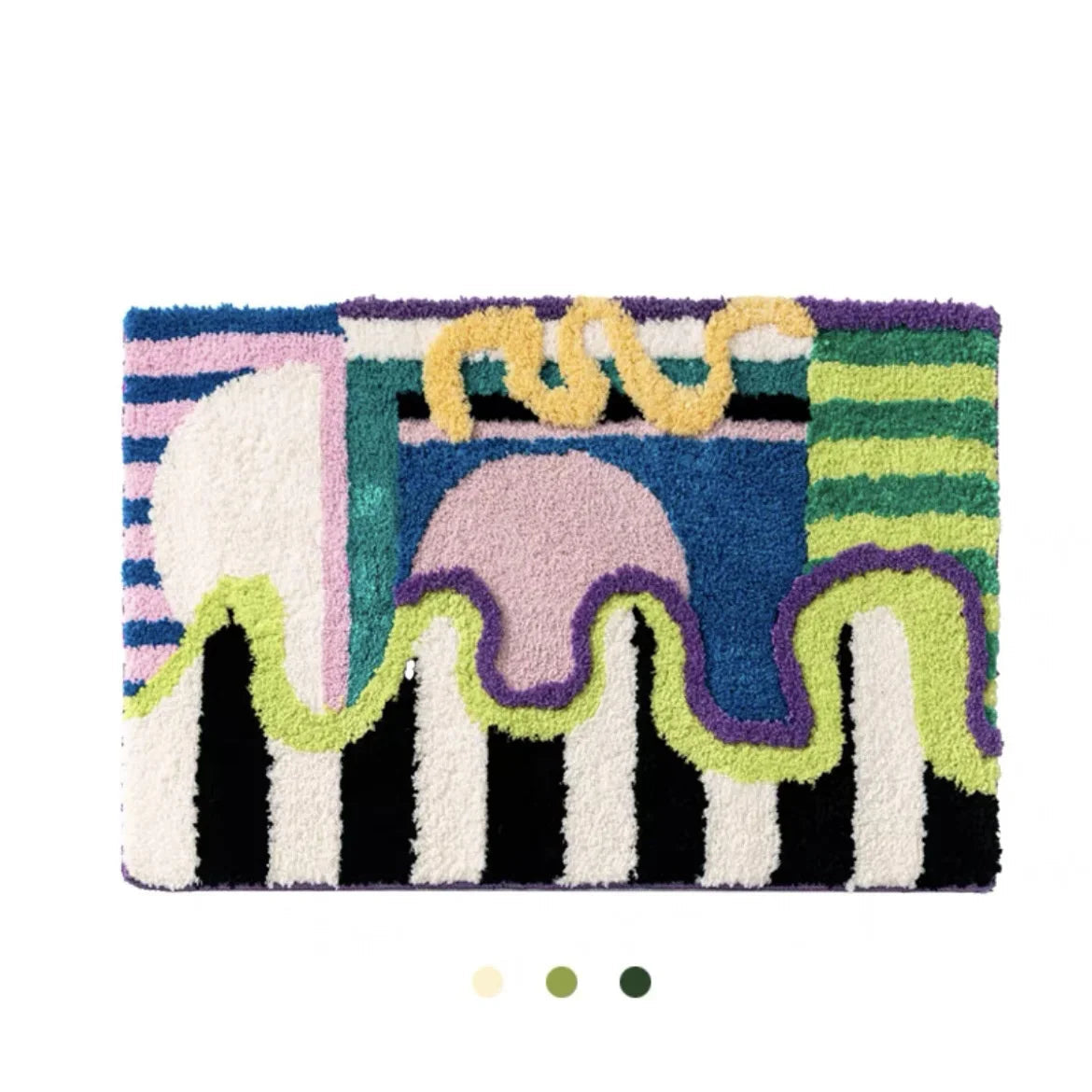 Groovy Pattern Cotton Bathroom Rug