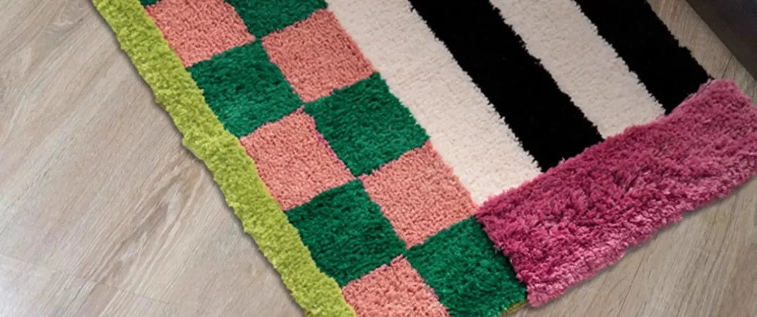 Groovy Pattern Cotton Bathroom Rug