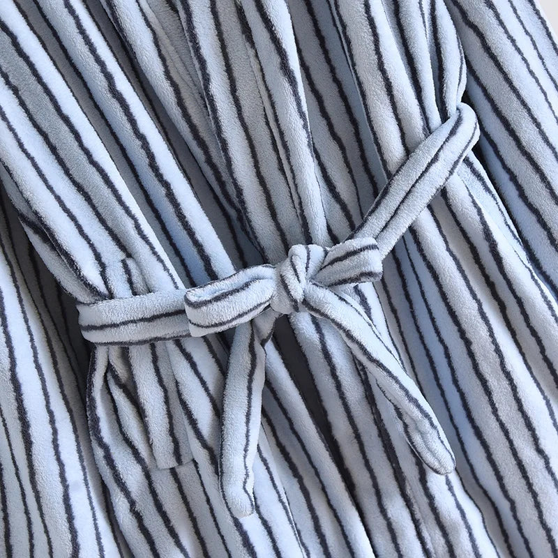 Flannel Stripe Bathrobe