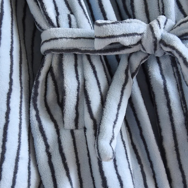 Flannel Stripe Bathrobe