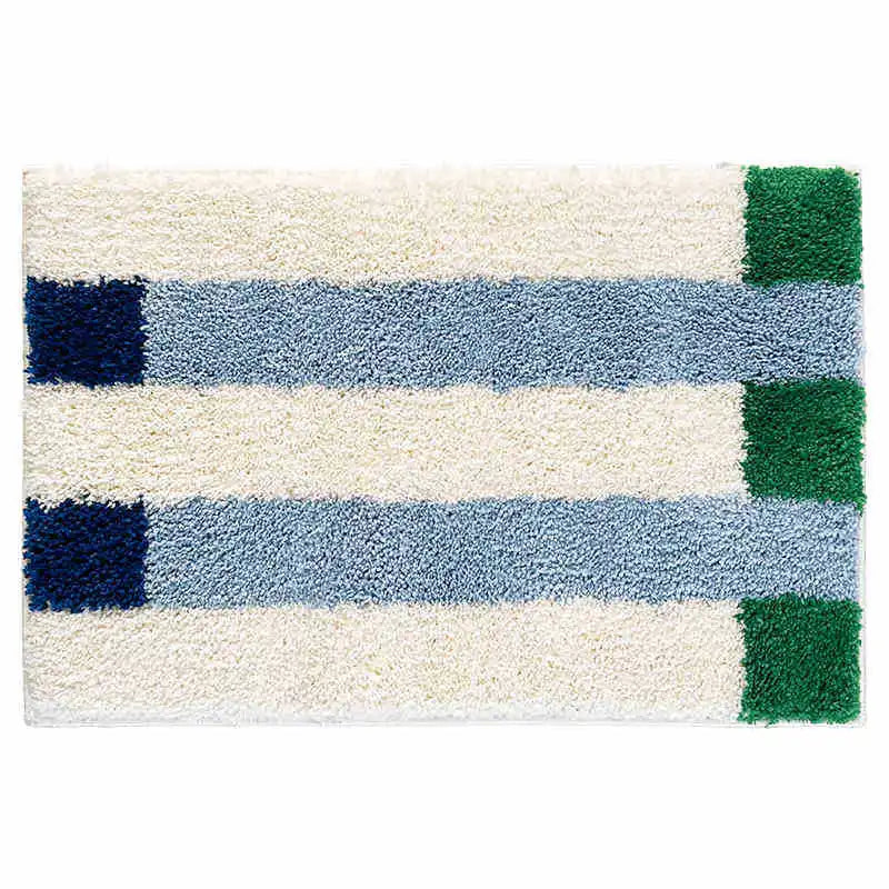 Premium Striped Flocked Bath Mat