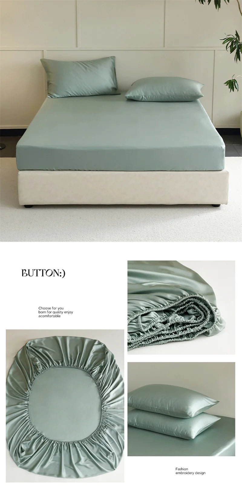 Luxury 100% Mulberry Silk Fitted Sheet