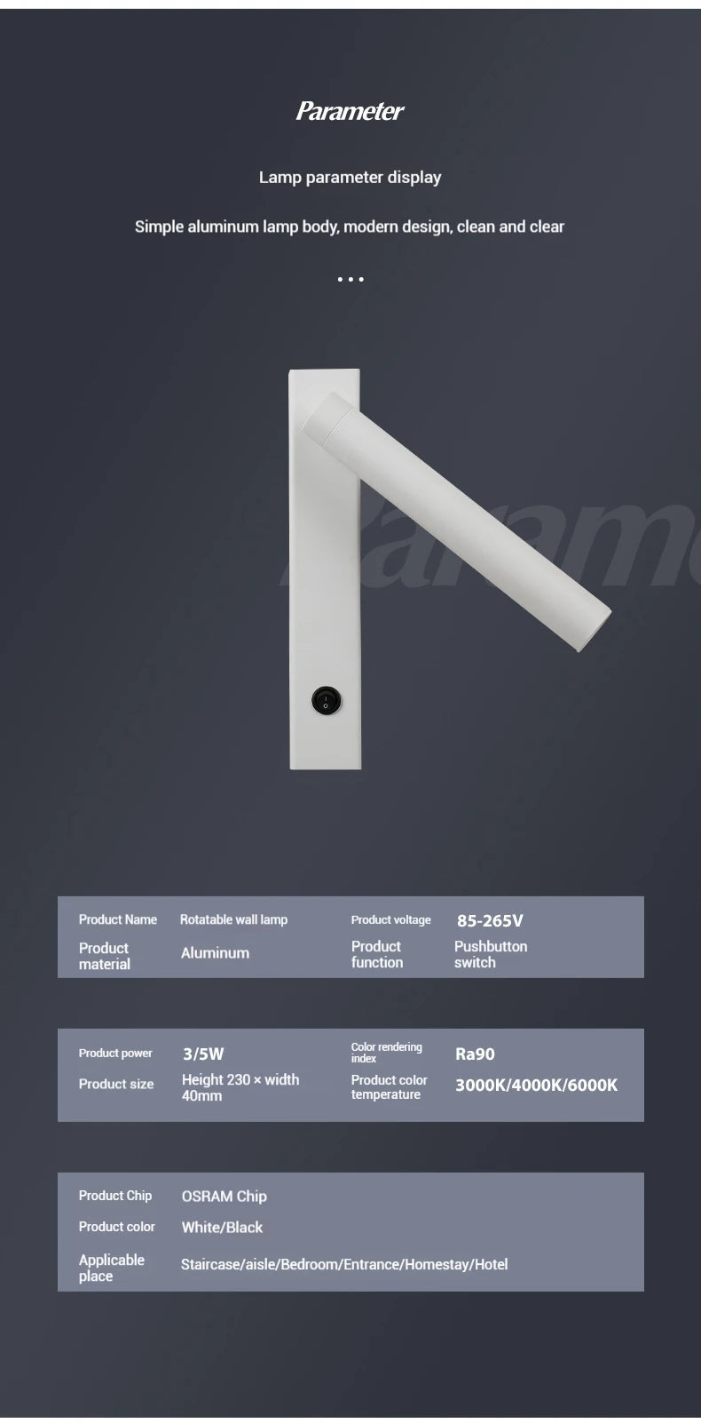 Adjustable Wall Light – Minimalist LED Spotlight