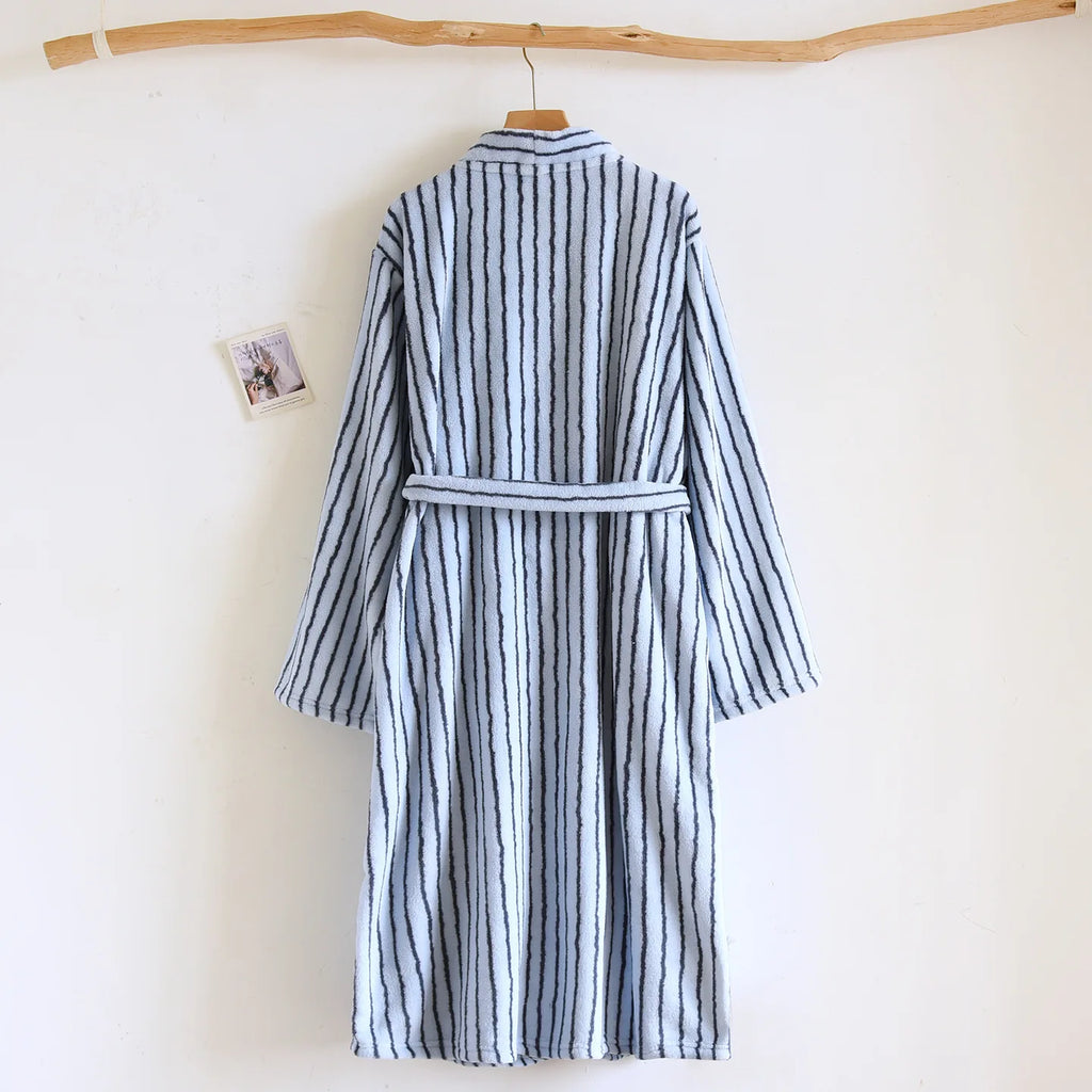 Flannel Stripe Bathrobe