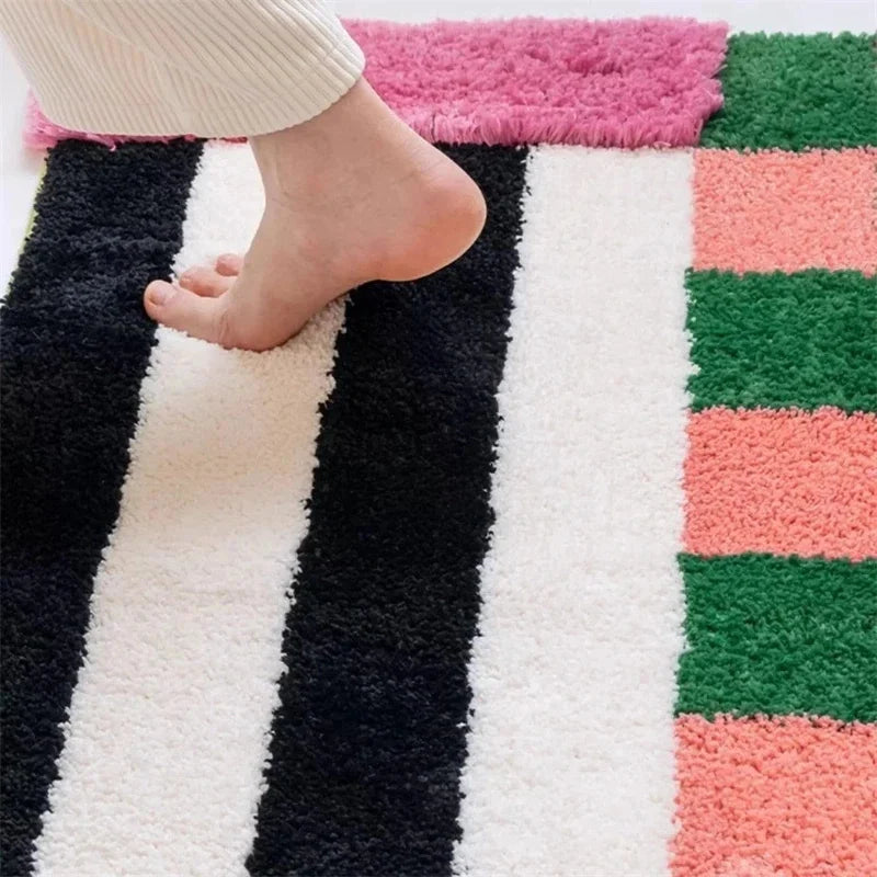 Groovy Pattern Cotton Bathroom Rug