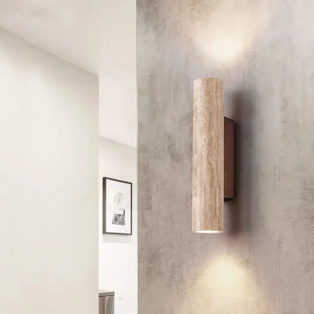 Travertine Wall Lamp – Natural Stone Sconce