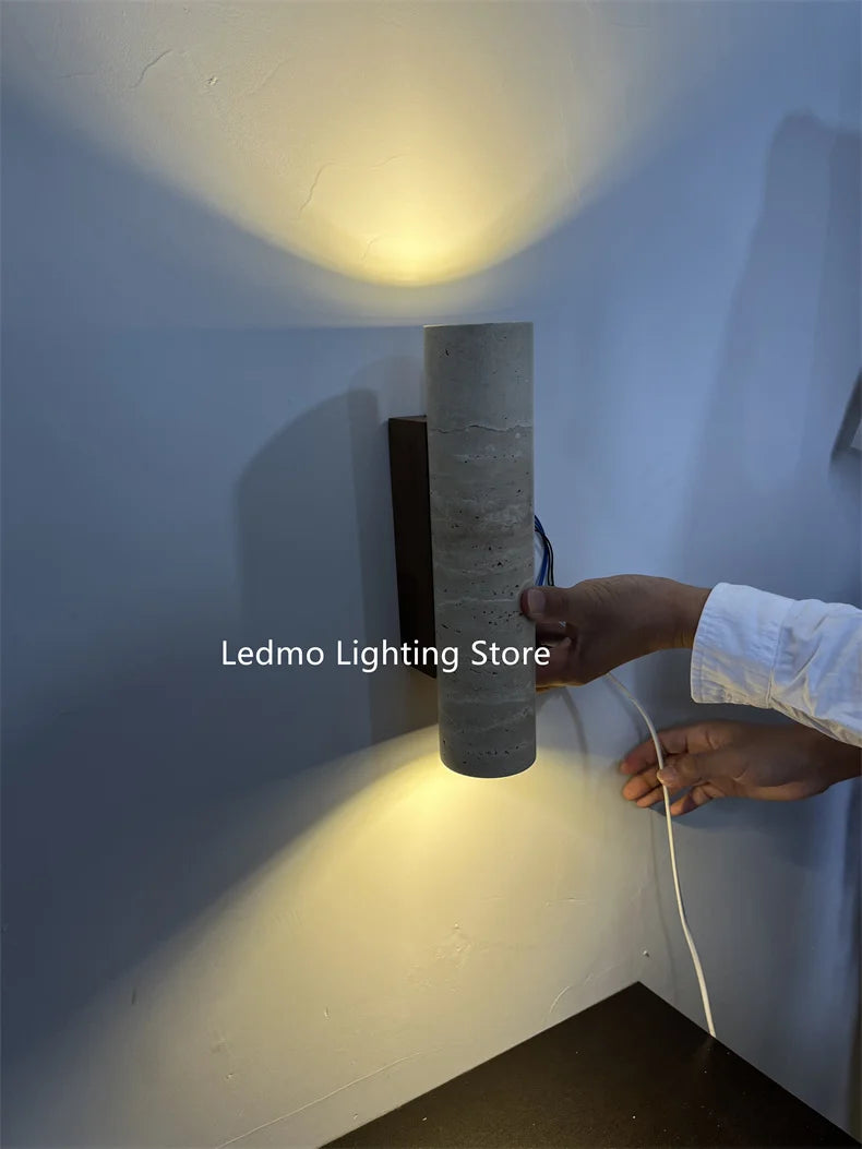 Travertine Wall Lamp – Natural Stone Sconce