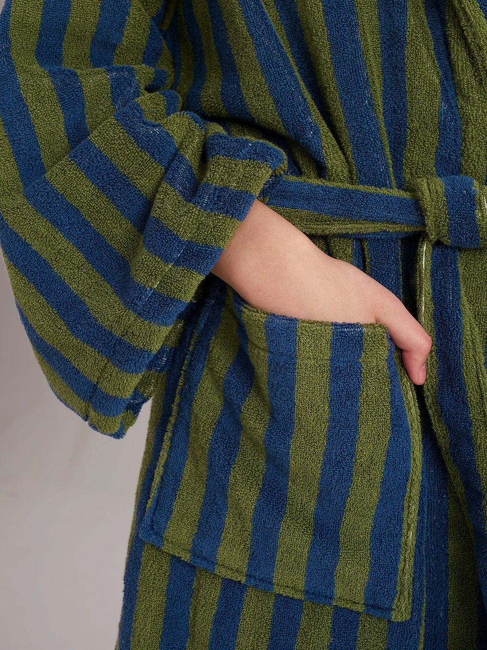 Retro Geometric Cotton Hooded Bathrobe