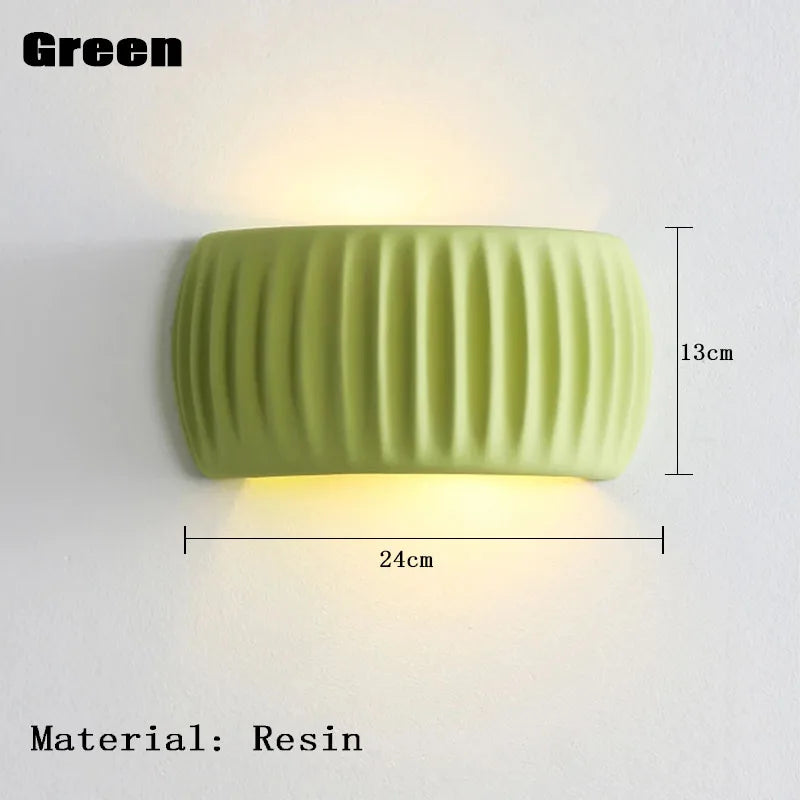 French Beige Wall Lamp – Resin Pumpkin Shape