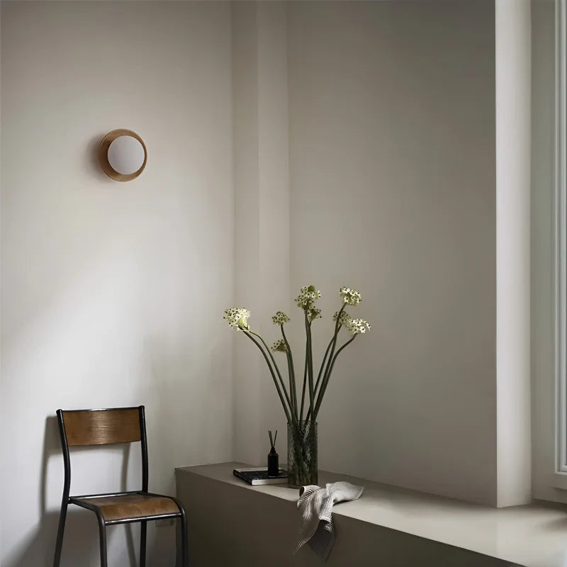 Walnut & Brass Wall Sconce – Wabi-Sabi Modern Light