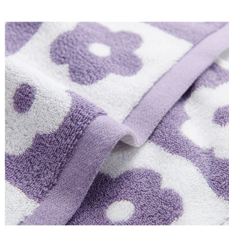 Thickened Cotton Floral Bath Towel