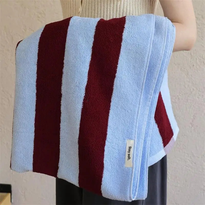 Retro Striped Cotton Towels