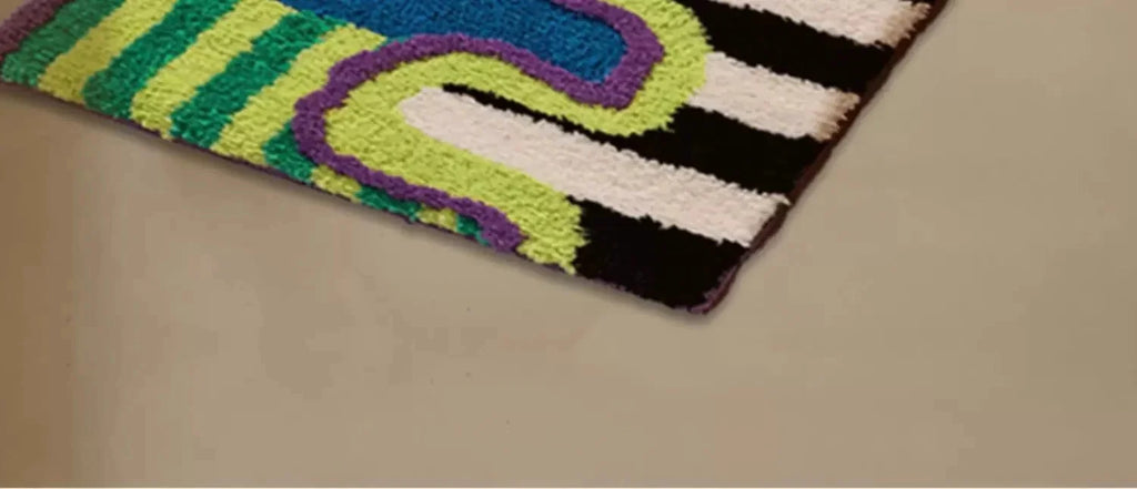Groovy Pattern Cotton Bathroom Rug