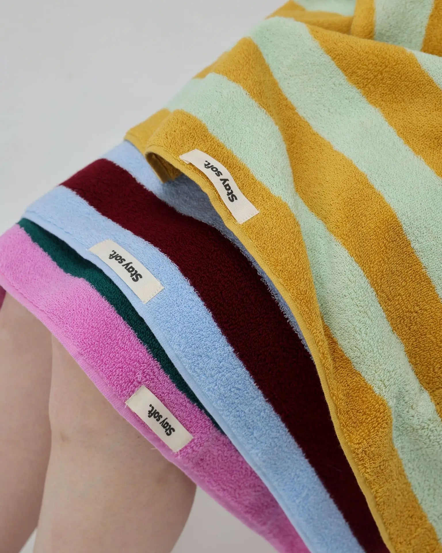Retro Striped Cotton Towels