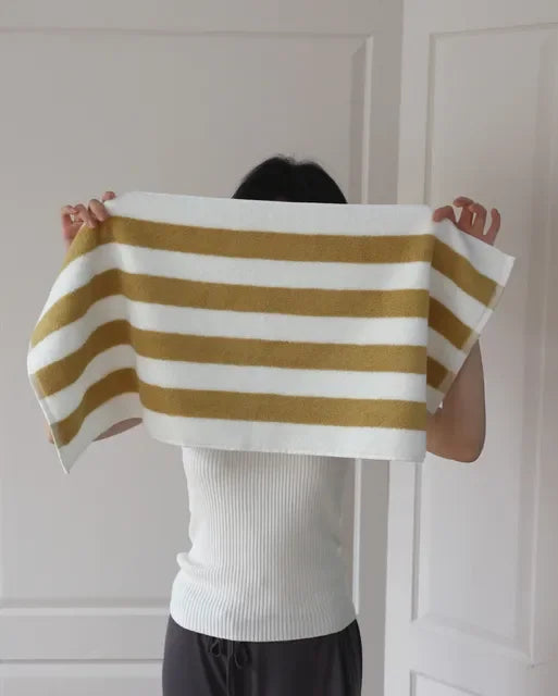 Retro Wide Striped Cotton Towel