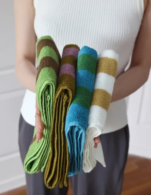 Retro Wide Striped Cotton Towel