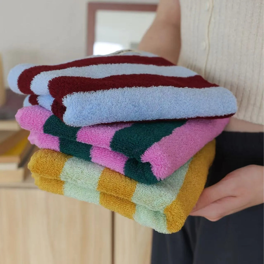 Retro Striped Cotton Towels