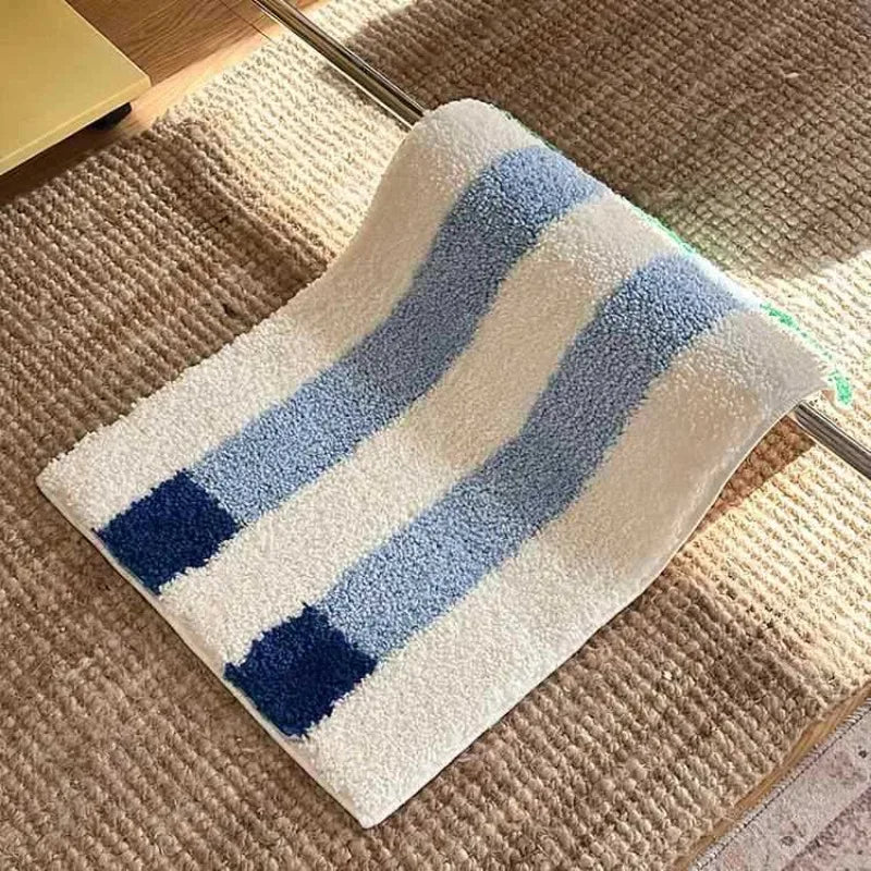 Premium Striped Flocked Bath Mat