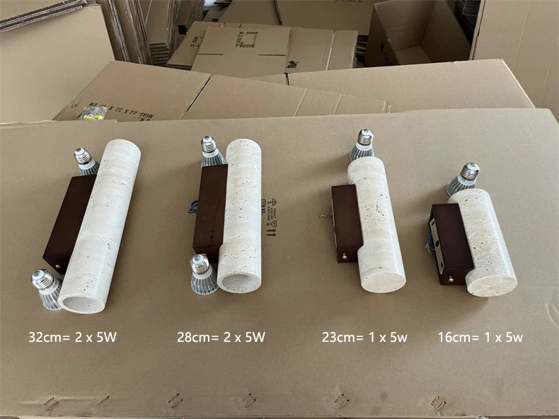 Travertine Wall Lamp – Natural Stone Sconce