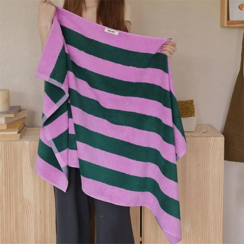 Retro Striped Cotton Towels