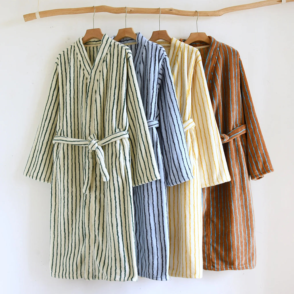 Flannel Stripe Bathrobe
