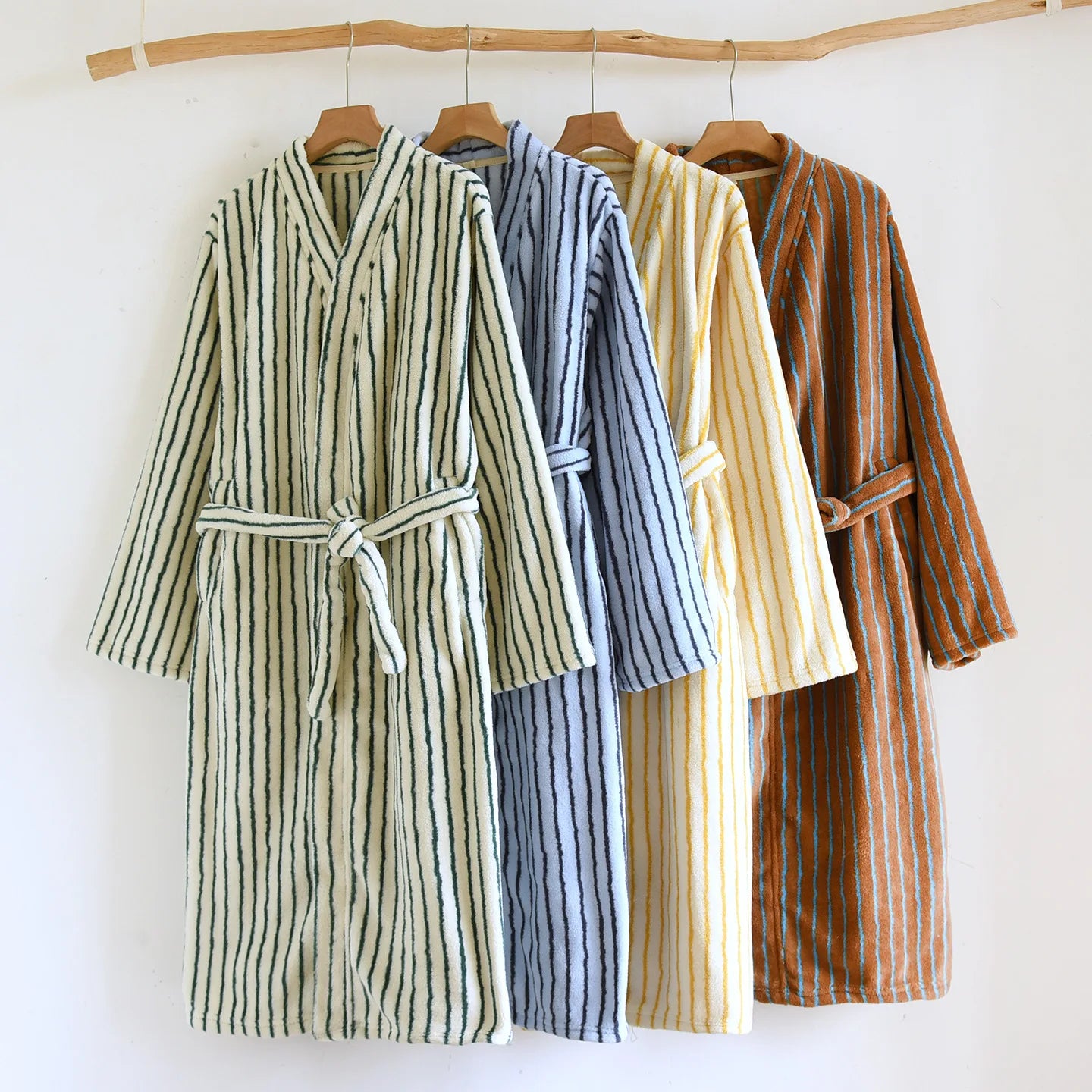 Flannel Stripe Bathrobe