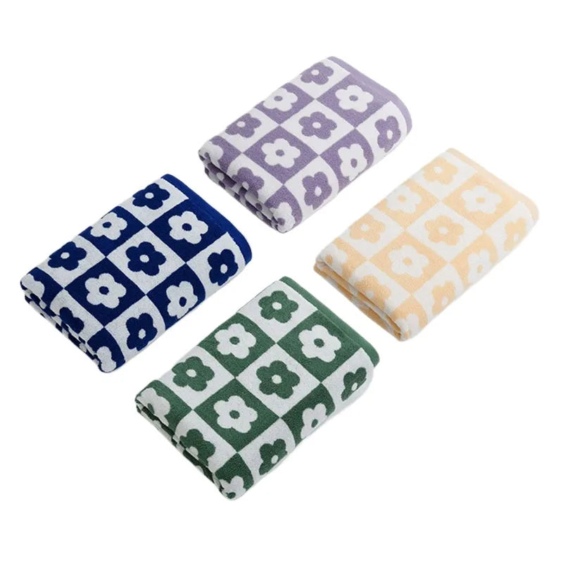 Thickened Cotton Floral Bath Towel