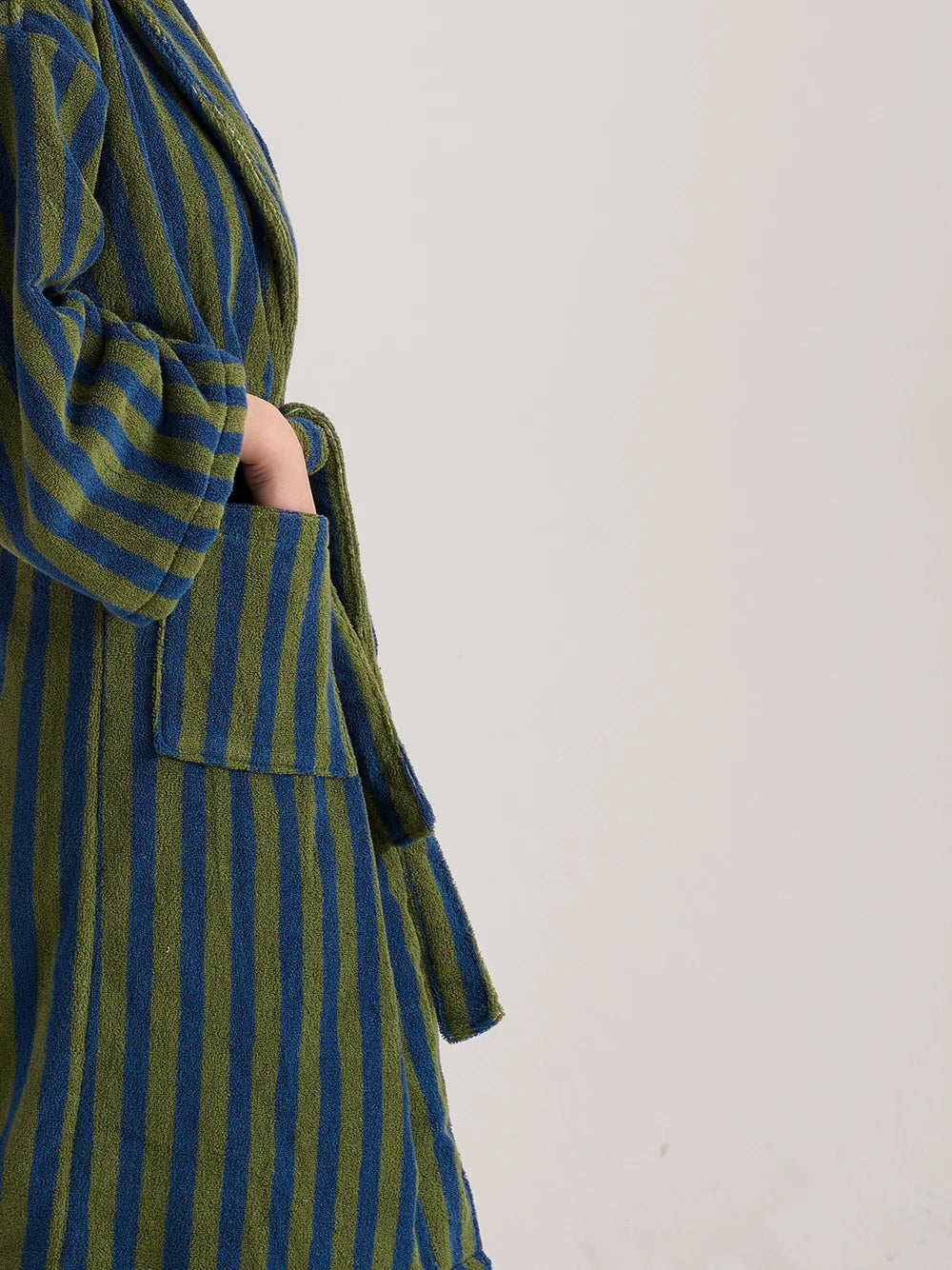 Retro Geometric Cotton Hooded Bathrobe