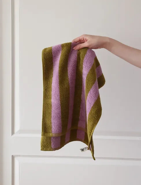 Retro Wide Striped Cotton Towel