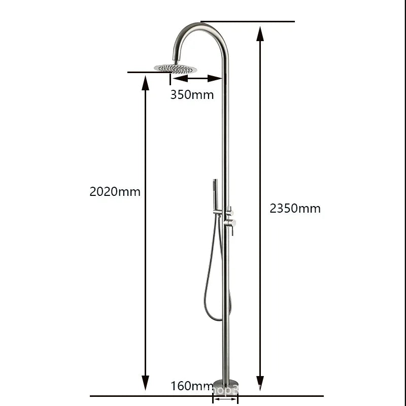 Floor-standing Outdoor Shower – Stainless Steel