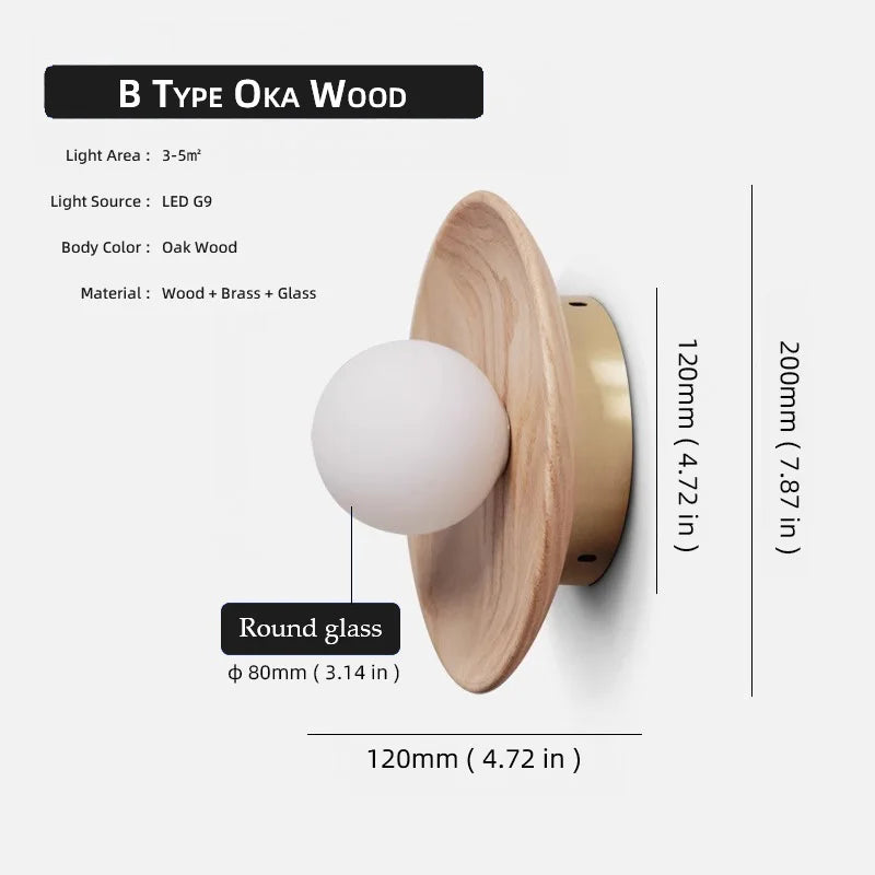 Walnut & Brass Wall Sconce – Wabi-Sabi Modern Light