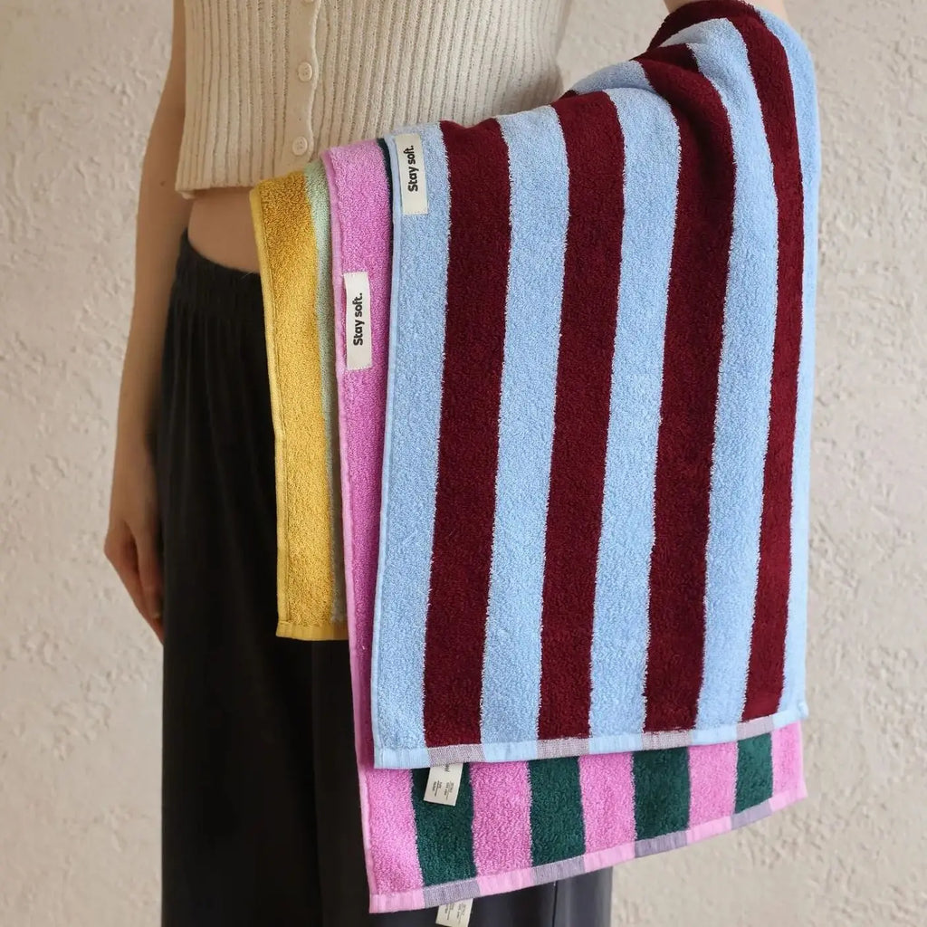 Retro Striped Cotton Towels