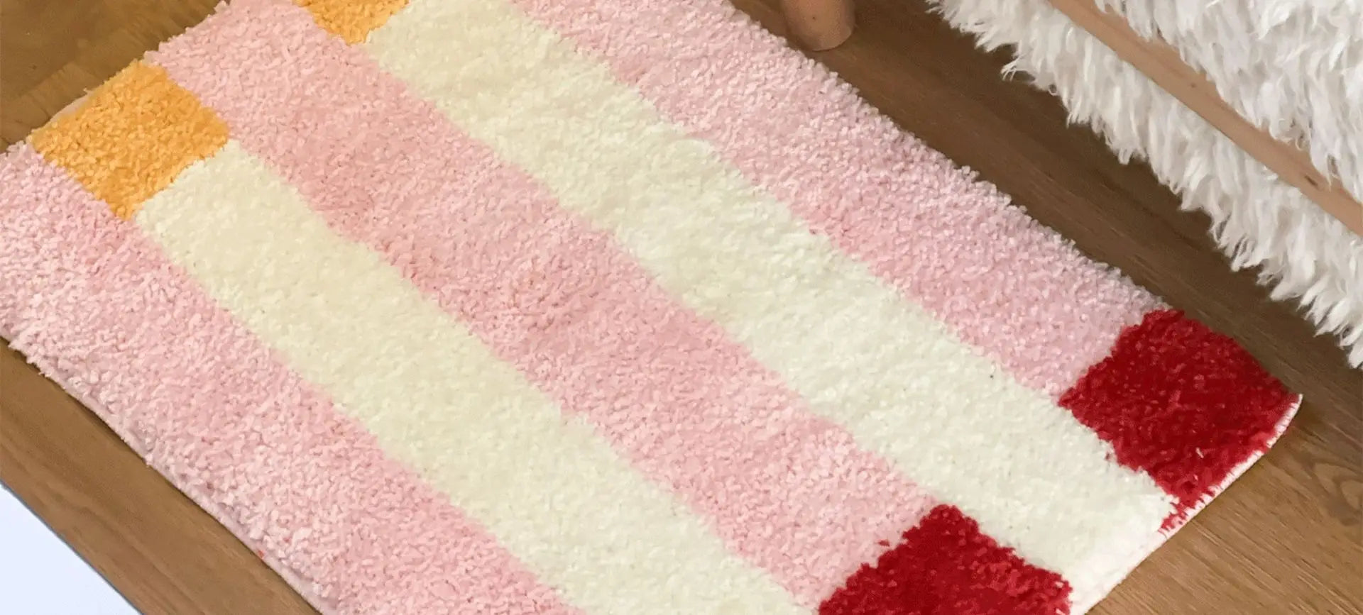 Premium Striped Flocked Bath Mat