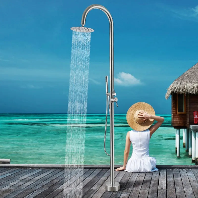 Floor-standing Outdoor Shower – Stainless Steel