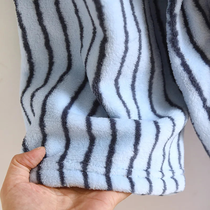 Flannel Stripe Bathrobe