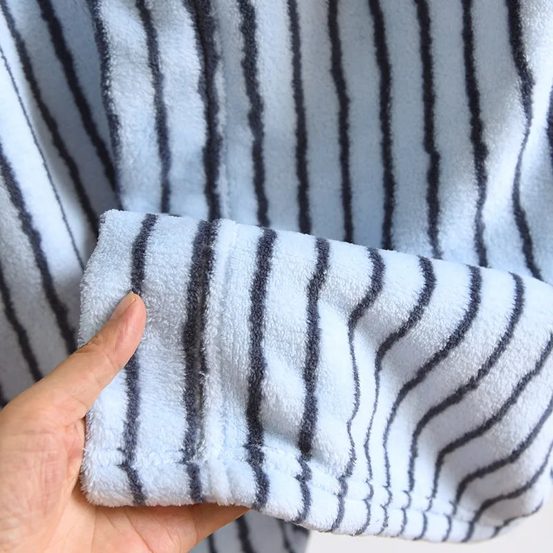 Flannel Stripe Bathrobe