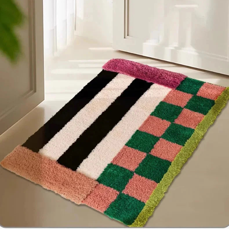 Groovy Pattern Cotton Bathroom Rug