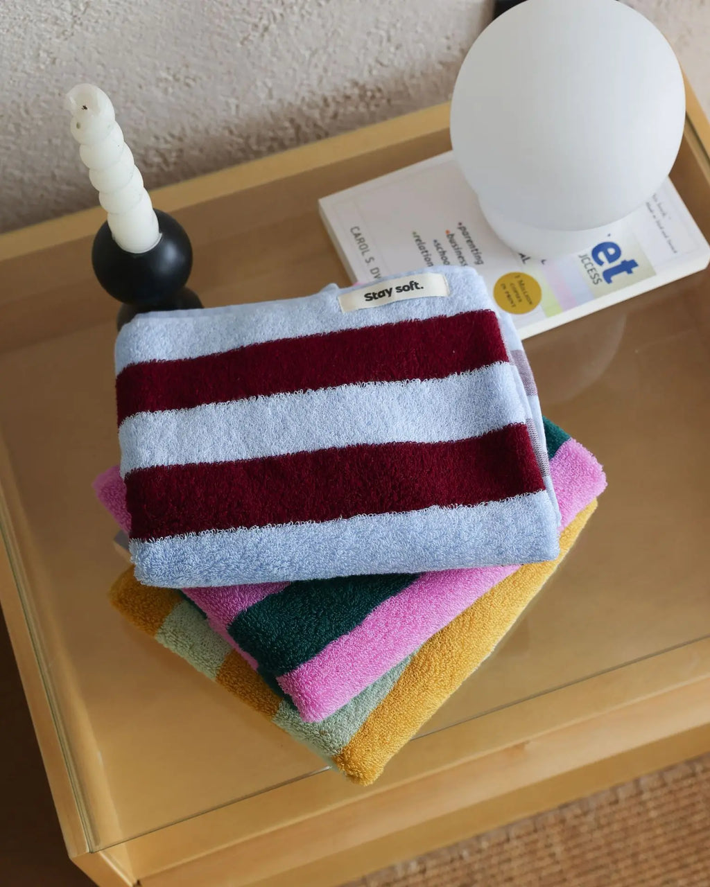 Retro Striped Cotton Towels