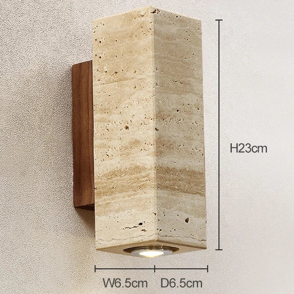 Travertine Wall Lamp – Natural Stone Sconce