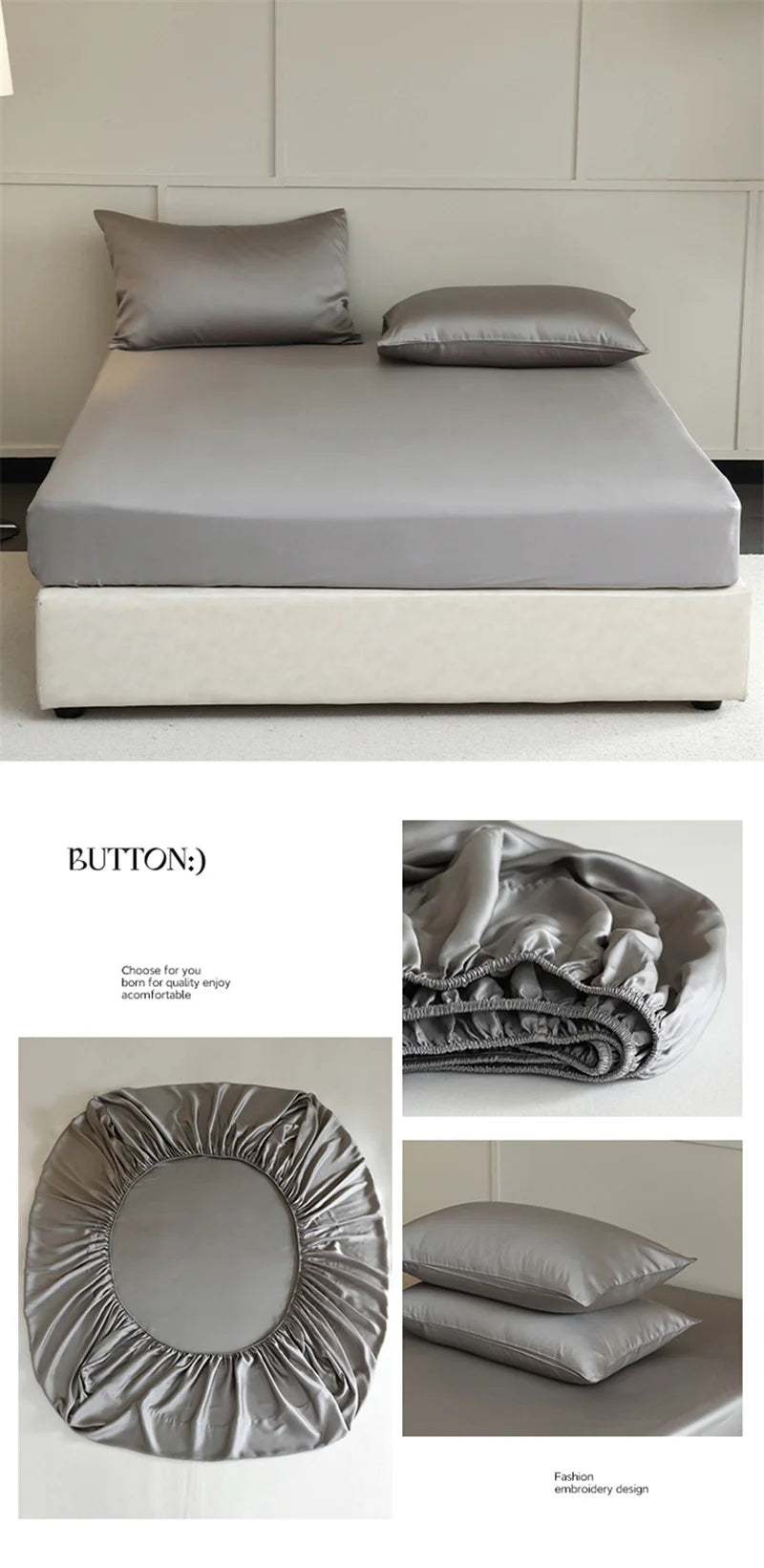 Luxury 100% Mulberry Silk Fitted Sheet