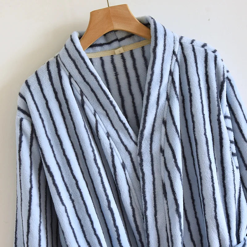 Flannel Stripe Bathrobe